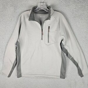 Simms Pullover Mens L Gray 1/4 Zip Fishing Fleece Chest Pocket 28869